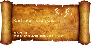 Kadlecsik Jakab névjegykártya